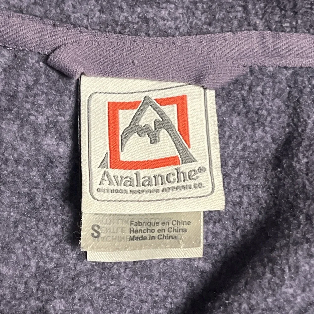 Avalanche Womens Full Zip Fleece Jacket Purple Heathered‎ Thumbhole Hiking Small